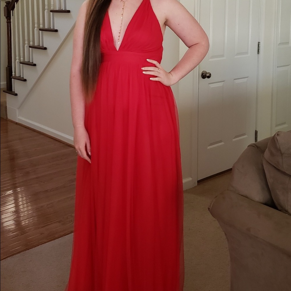 Boutique 1861 Red Tulle Prom Dress